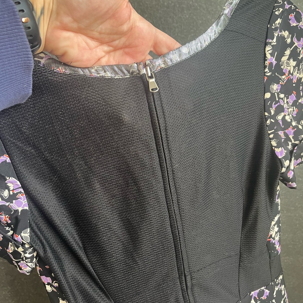 Marc by Marc Jacobs Black and Purple Silk Fit and Flare Dress - Picture 8 of 16